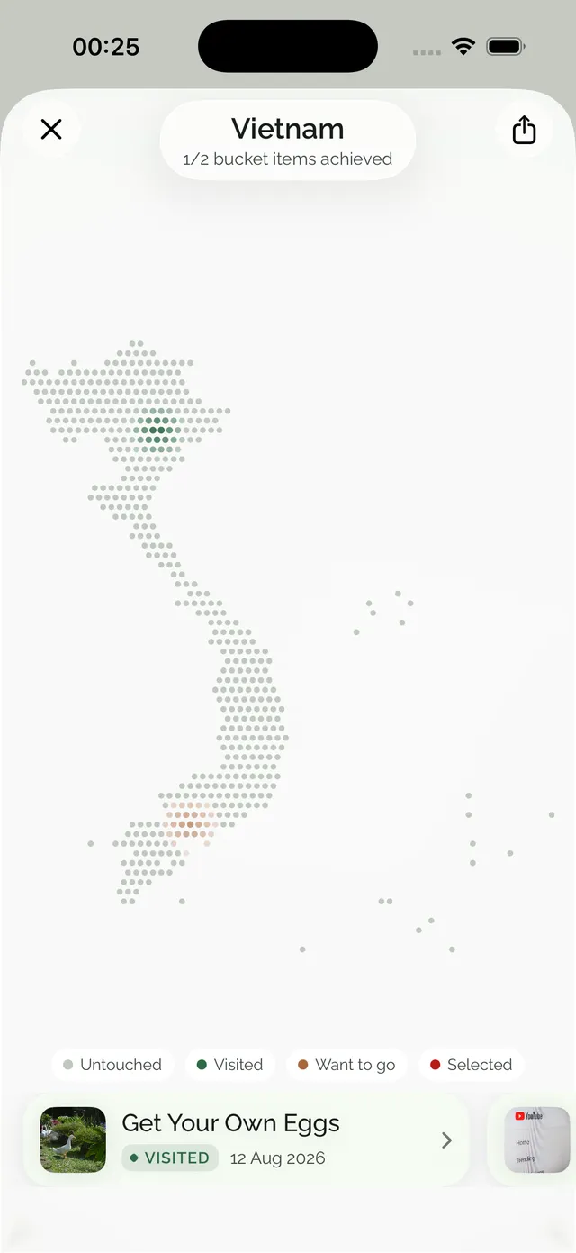 Country detail screen on iPhone